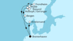 10 Nächte - Norwegens Fjordwelten mit Trondheim - ab/bis Bremerhaven